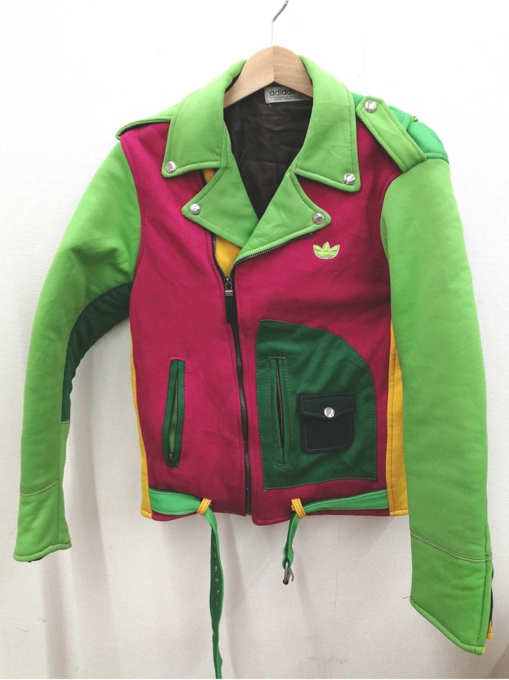 adidas Kids Colorblock Jacket in Pink, Green & Yellow
